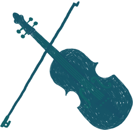Handdrawn Colored Pencil Violin 